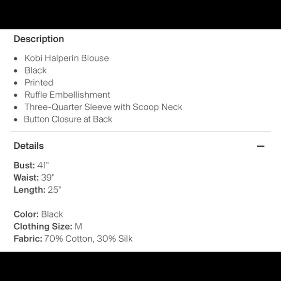 ❤️Kobi Halperin Blouse Ruffle Lace Trim Size 8 - Picture 4 of 4